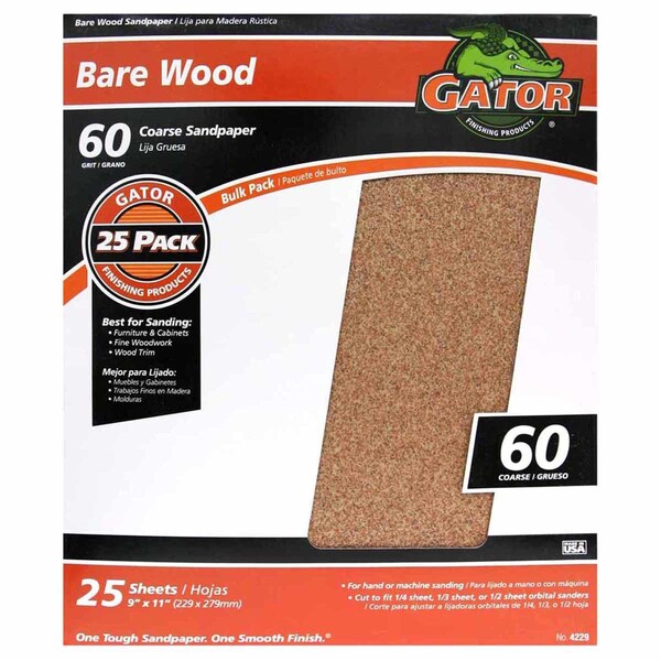 Gator Grit Gator 11 in. L X 9 in. W 60 Grit Aluminum Oxide